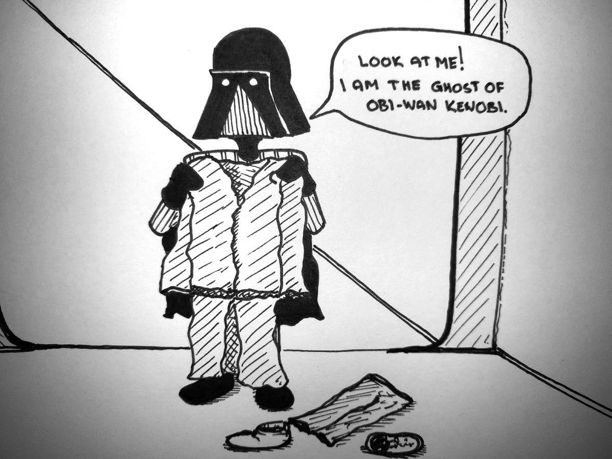 Vader tries on Obi's Clothes