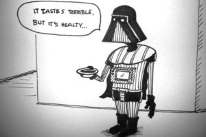 vader with a bowl of soup