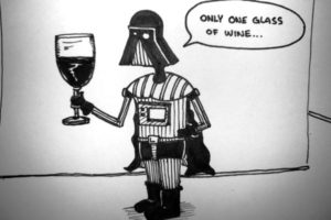 Vader with a Glass of wine